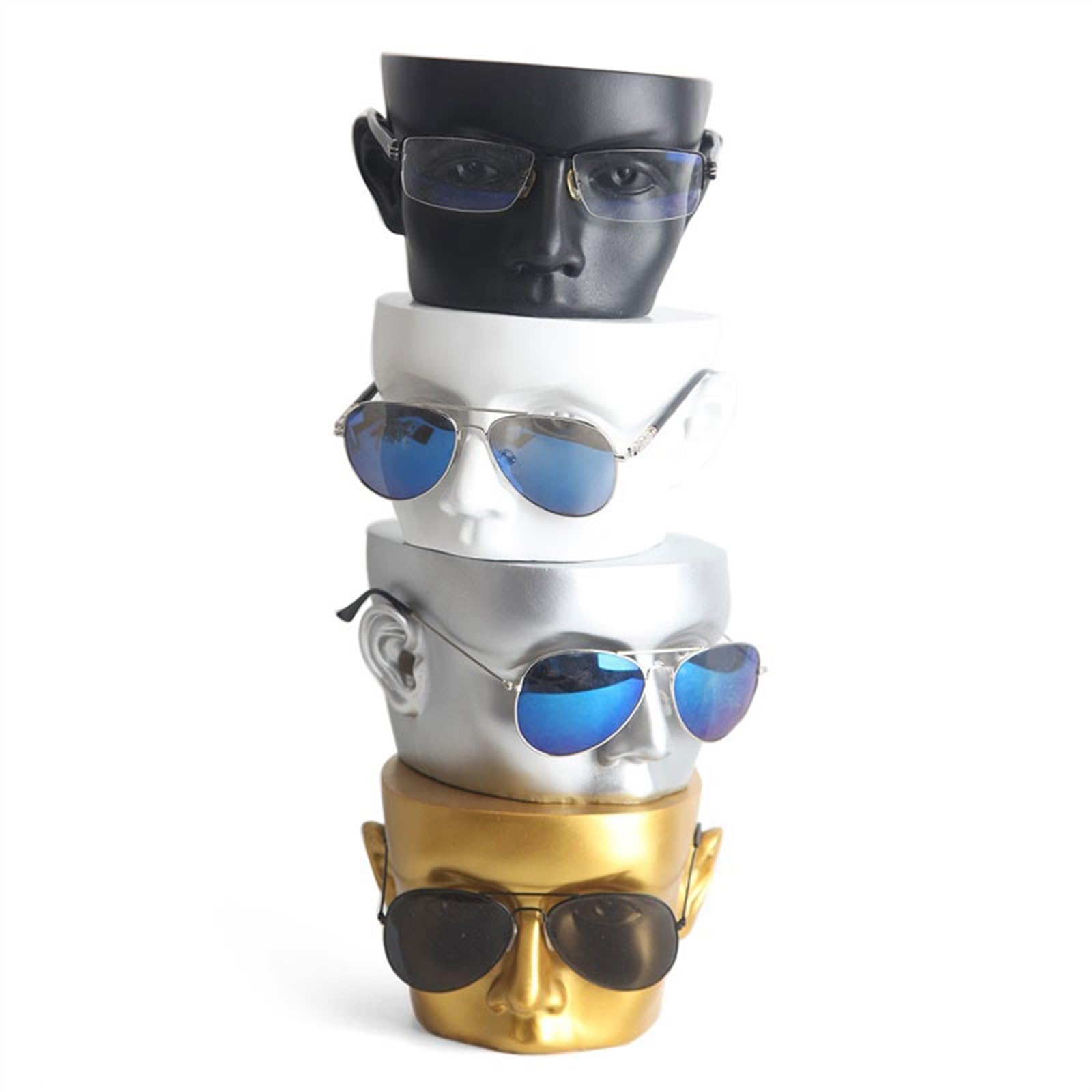 GRFIT Porte Lunettes Moule de tête de Lunettes en résine, Accessoires d'exposition de Lunettes de Soleil, présentoir de fenêtre de Magasin de Lunettes Rangement Lunettes (Color : Gold)