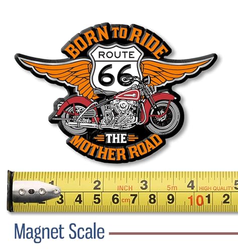 Imán decorativo Route 66 Born to Ride 4.3 x 3 in miniatura 2