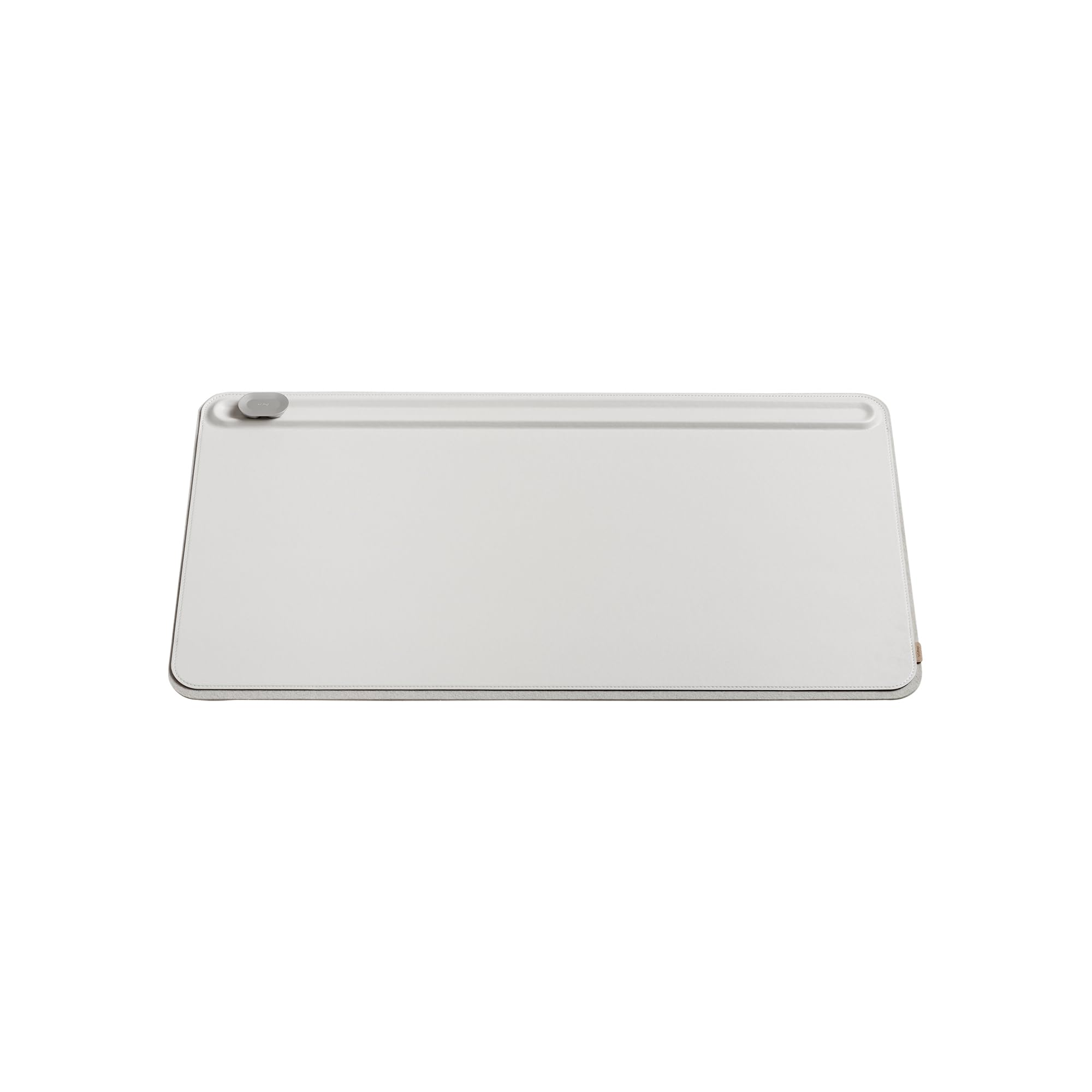 Orbitkey Desk Mat | Made from Premium Vegan Leather and Recycled PET Felt | Document Hideaway | Magnetic Cable Holder (Stone, Medium) Stone Medium