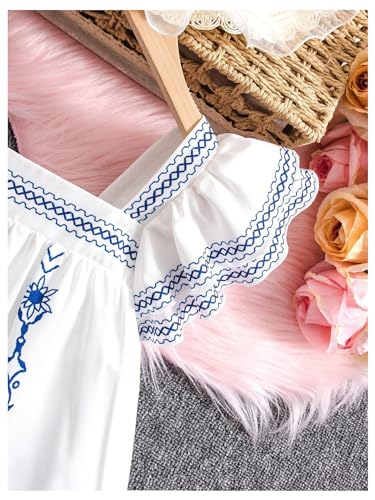 WDIRARA Girl's Floral Print Ruffle Sleeveless Top Square Neck Casual Summer Shirts Tops4