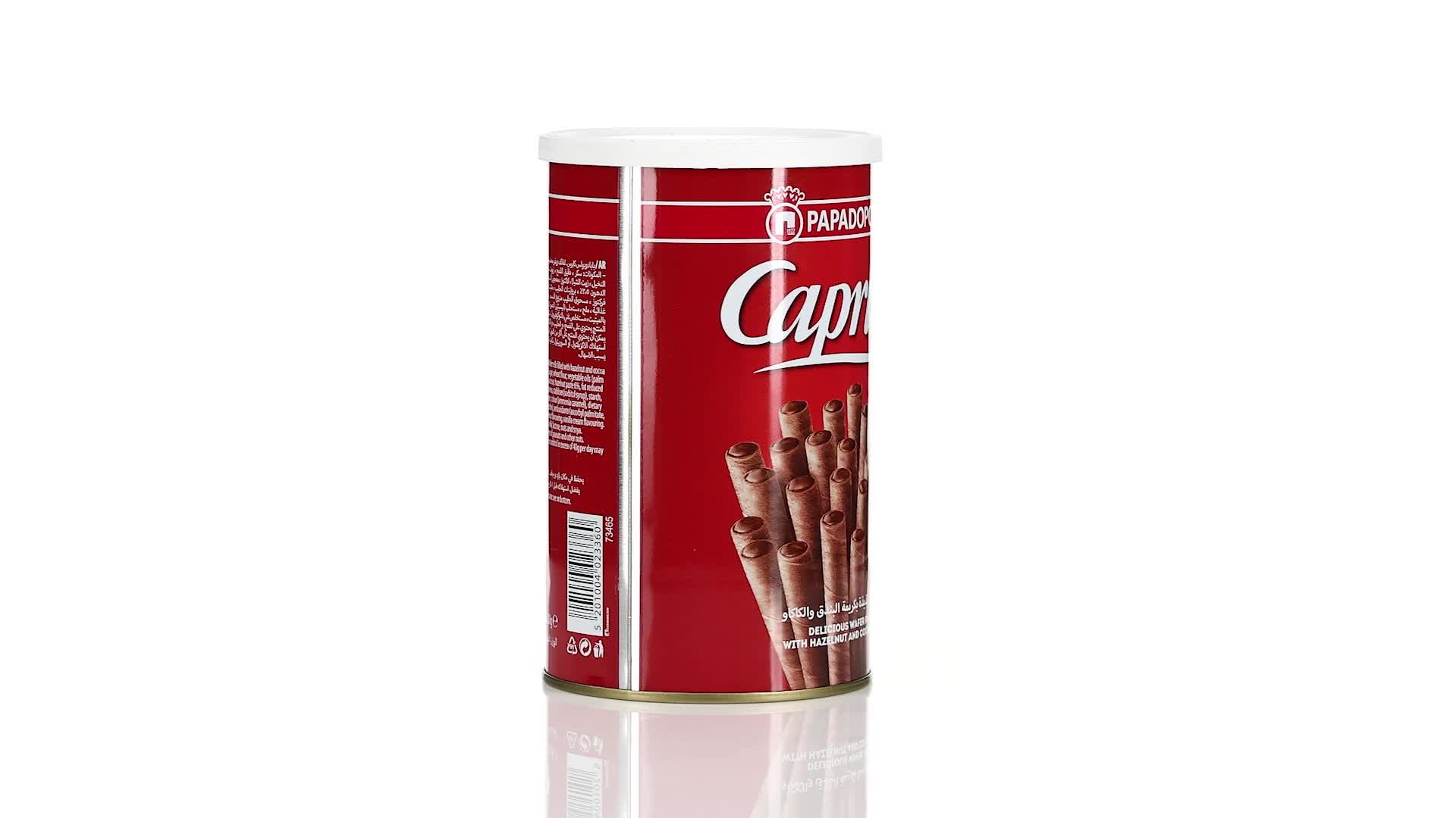 Papadopoulos Caprice Classic Crispy Wafer Rolls with Cocoa and Hazelnut Filling - 250g