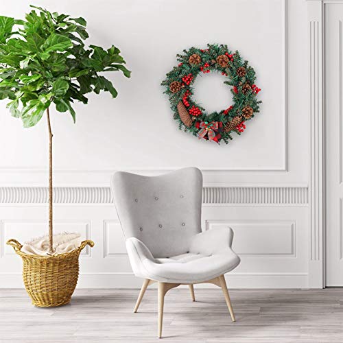 Hakacc 12 Inch Artificial Christmas Wreath With Christmas Spruce For Front Door Decoration And Christmas Party #TOP4