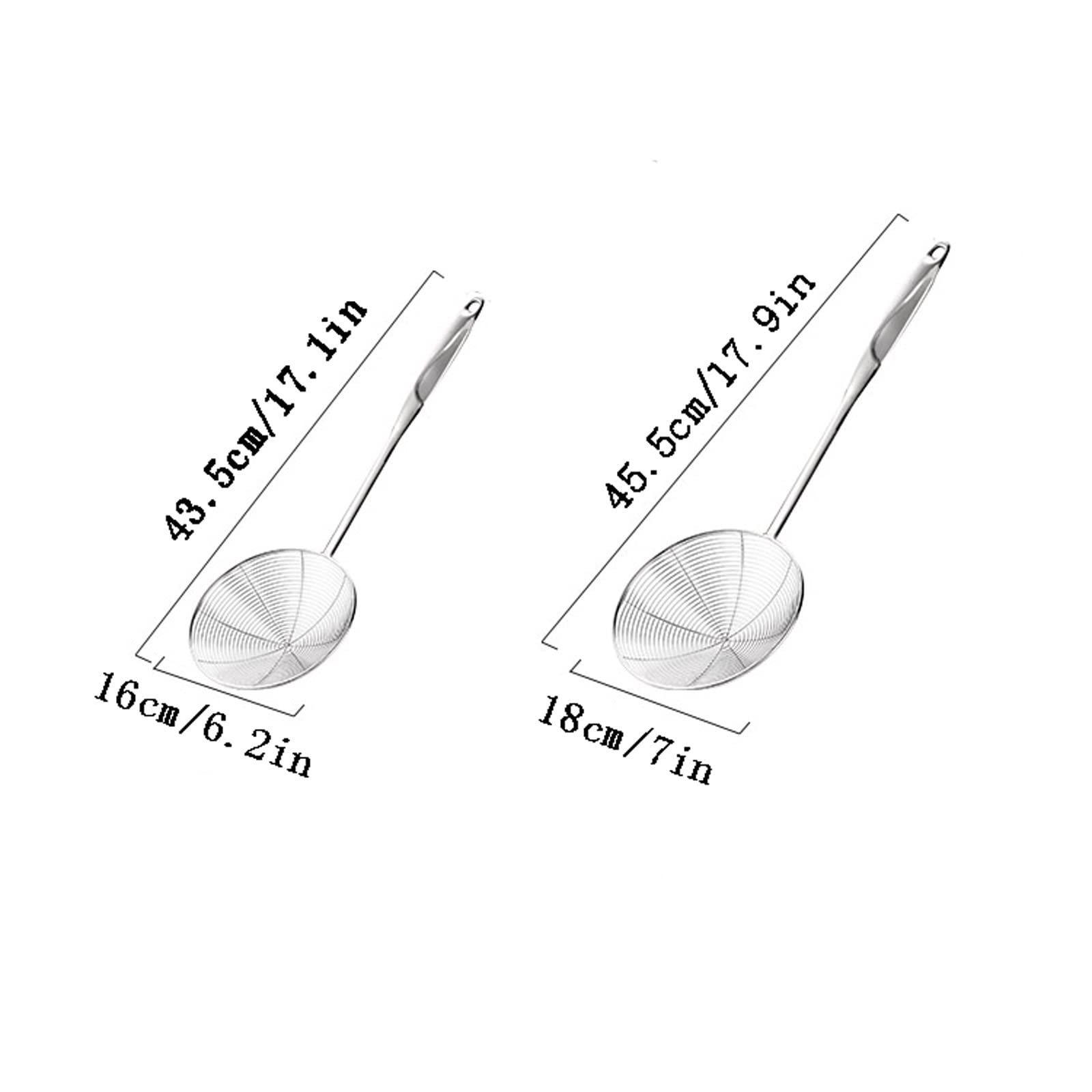 Skimmer de cocina, colador de acero inoxidable, colador de sartén de restaurante de cocina familiar, comida frita, verduras, colador de wonton (Size : L)