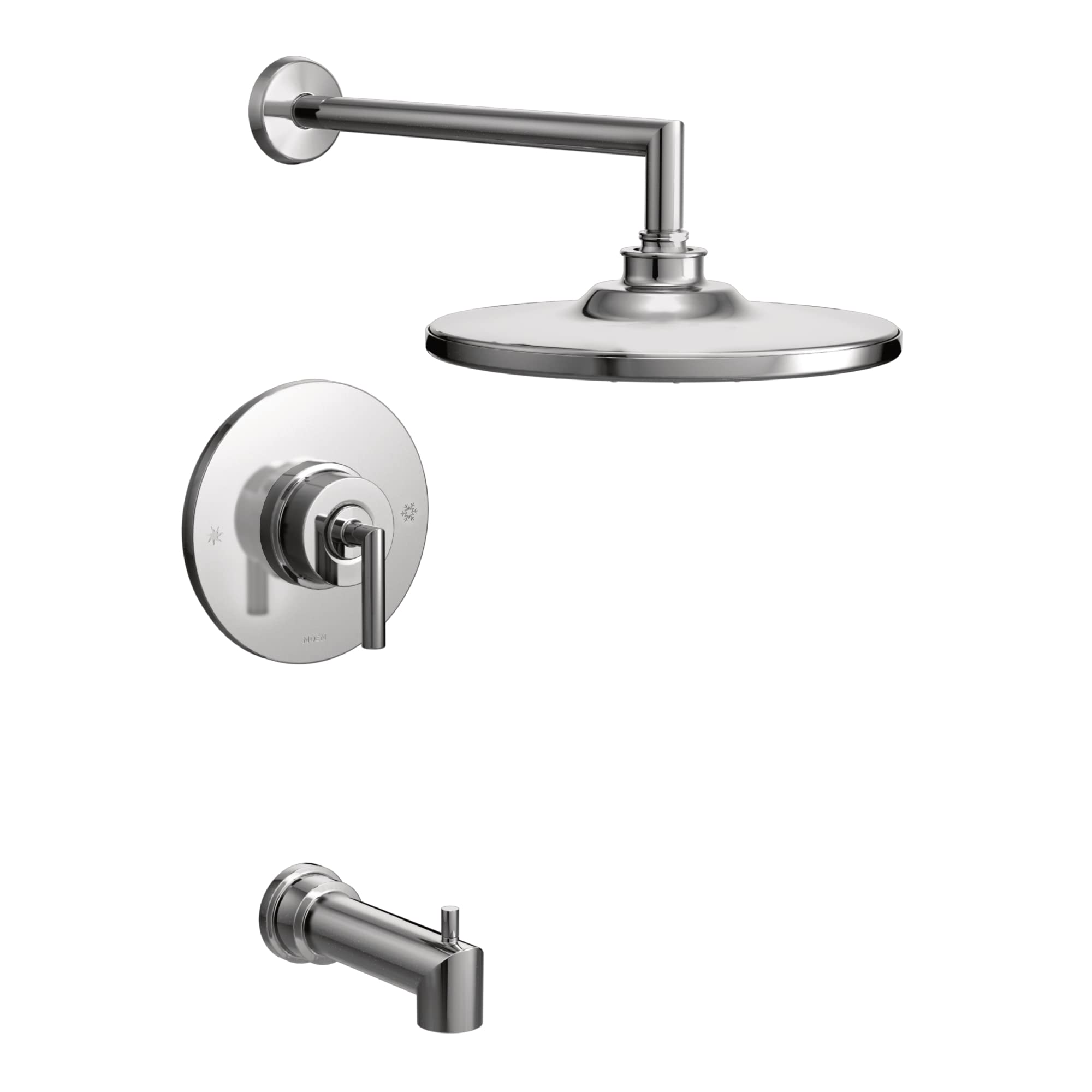 Moen TS22003EP Arris Posi-Temp Pressure Balancing Modern Tub and Shower Trim Kit with 10-Inch Eco-Performance Rainshower, Valve Required, Chrome