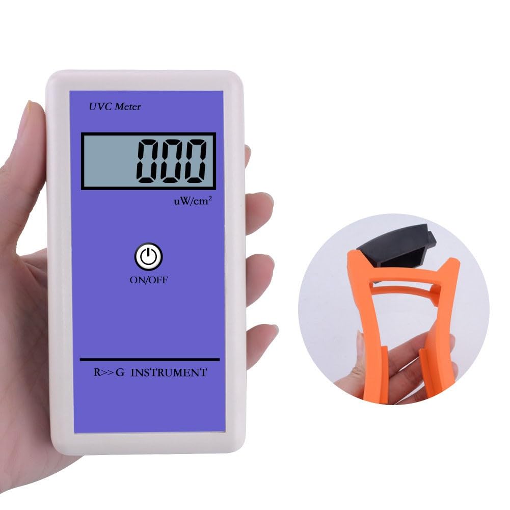 Medidor de luz UVC, probador de radiación UV, medidor digital UVC, rango de 220-280 nm, pantalla LCD, herramienta de medición precisa de lámpara de reptil