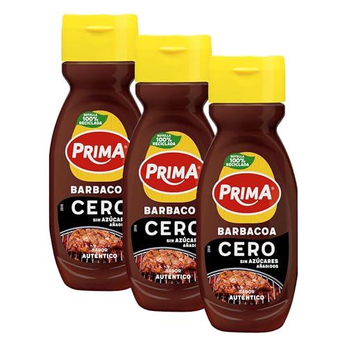 Prima salsa barbacoa Cero sin azúcares añadidos. 265 g (Paquete de 3)