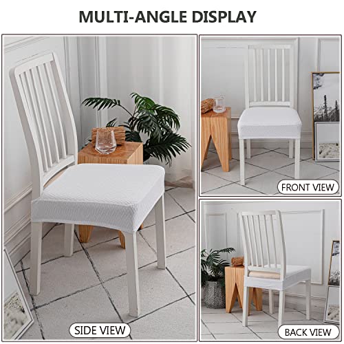 Housse de siège de chaise pour salle à manger jacquard blanc stretch imperméable