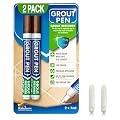 Grout Pen Brown Tile Paint Marker: Waterproof Tile Grout Colorant and Sealer Pen - Brown Narrow 5mm, 2 Pack with Extra Tips (7mL)