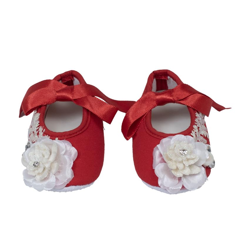 devishi Daizy booties embellished with shimmer flower and beads - red-picture-12