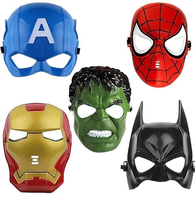 NICEDRESS Superhero Face Masks Set, 5 Pieces - Cartoon Plastic Mask for Kids Roleplay Birthday Party Props Return Gift (B0DF82SLTB) Amazon Price History, Amazon Price Tracker