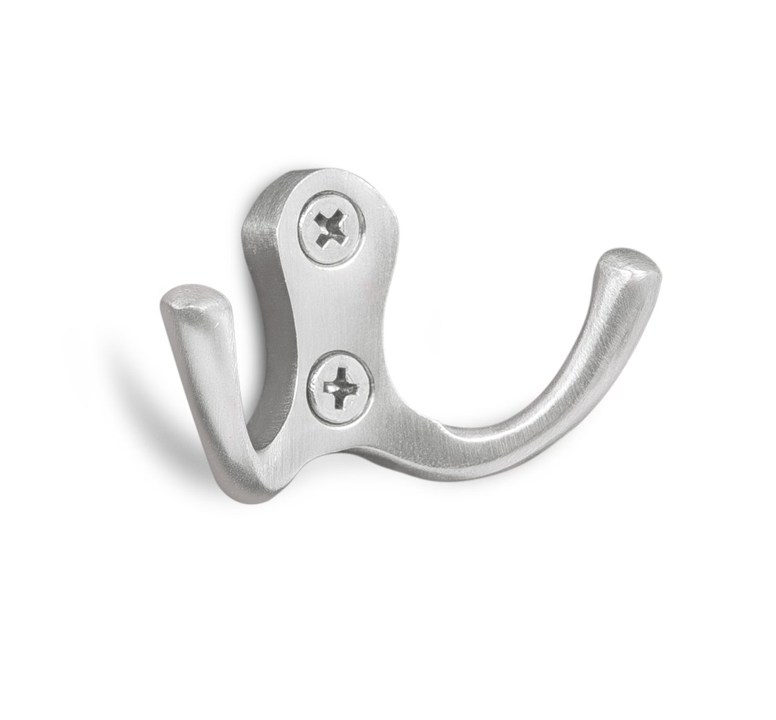 Internet's Best Wall Mounted Dual Hook - Stainless Steel Coat Hook - Towel Robe Hat Key Hook