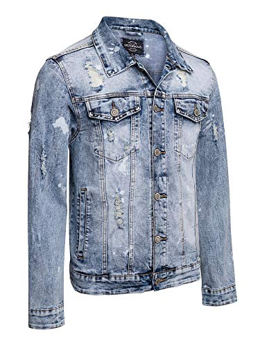 Image of VICTORIOUS Men's Distressed Denim Jacket