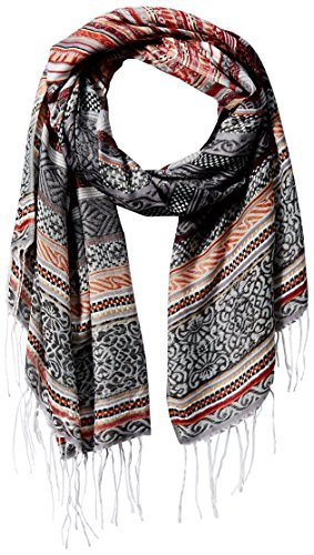 D&Y Women's Mixed Patterned Yarn-Dyed Scarf