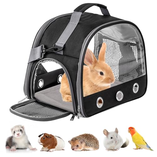 Pequeña bolsa de transporte para mascotas con cojín, bolsa de transporte para animales pequeños, caja de transporte para gatos con apertura lateral, bolsa de transporte para cobayas, cobayas, caja de