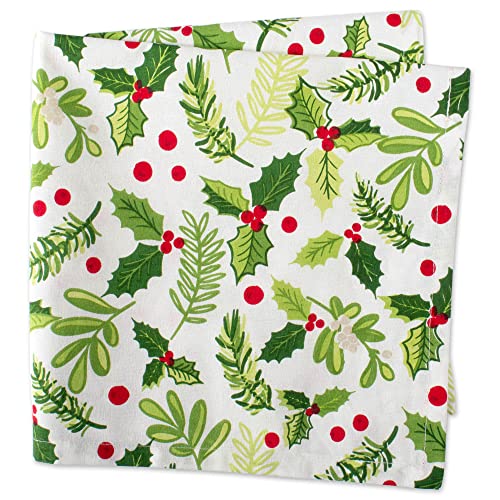 Dii Boughs Of Holly Collection Decorative Holiday Dining Table & Kitchen Décor, Napkin Set, 20X20, Christmas Greenery, 6 Count #TOP2