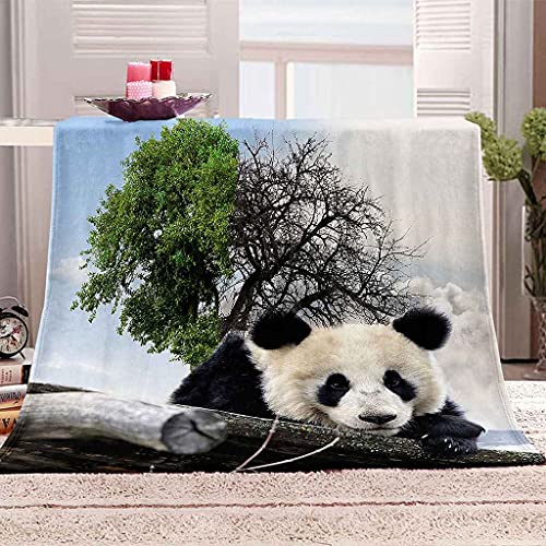 Couverture flanelle panda 150x200cm plaid microfibre doux pour lit - 3