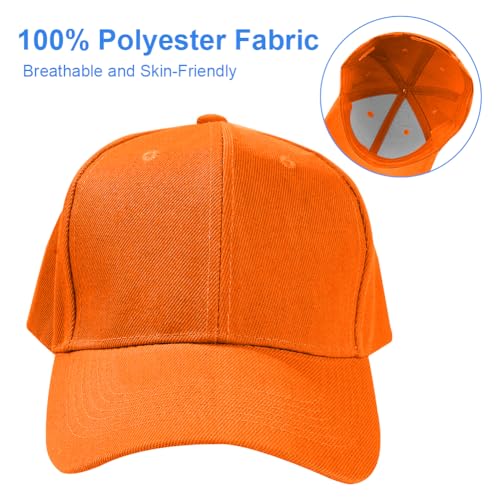 Aomig Basecap Unisex, Freizeit Baseball Cap Herren und Damen, Einstellbare Kappe mit Schirm, Sonnenschutz Baseballkappe für Outdoor Running Tennis Golf Reisen(Orange)