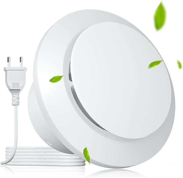 QiCrafe Aspiratore Silenzioso 24 dB, Ventola da Bagno da 100 mm, con Doppio Cuscinetto a Sfera, Impermeabile IPX4, Spina EU, Portata d'aria di 100 m³/h, Ventilazione Efficiente per Cucine, Cantine - 1