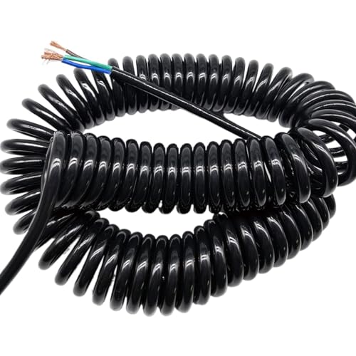 Câble spiralé télescopique 3 conducteurs 2,5 mm² blanc extensible pour vos raccordements mobiles