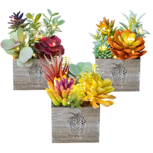 Mingfuxin Succulents Plants Artificial, Small Faux...