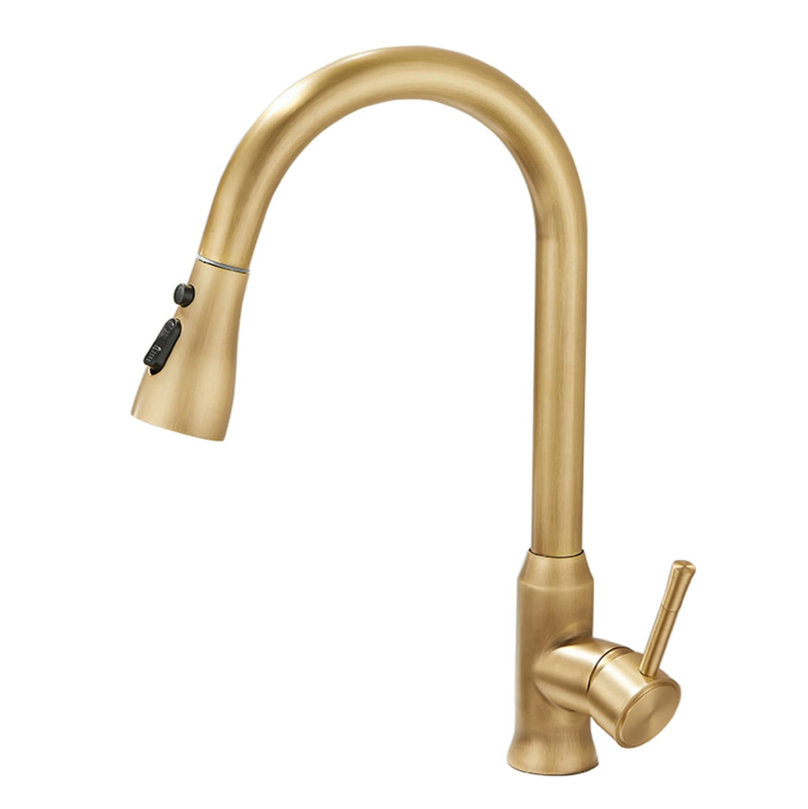 ZYCHSJXA Antique Brass Kitchen Tap with Pull Out Spray 360° Swivel 3 Modes Mixer Taps for Sink Single Hole