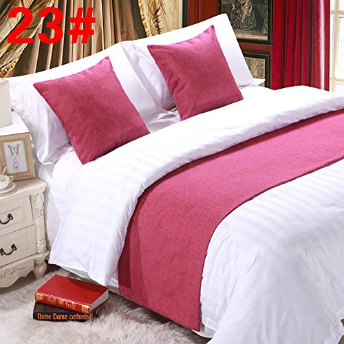 Bed Runner Letto Runner Runner da letto Biancheria da letto per hotel premium letto per sciarpa copriletto copriletto copriletto copriletto striscia decorativa rosa rossa _ (cuscino abbraccio + anima