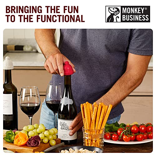 Beanie-Wine-Stopper-2-Wine-Stoppers-in-1-Pack-Cute-Wine-Accessories-Fun-Kitchen-Gadgets-Wine-Stoppers-for-Wine-Bottles-Knit-Beanie-Shaped-Wine-Bottle-Stopper-w-a-Pom-Pom-by-Monkey-Business