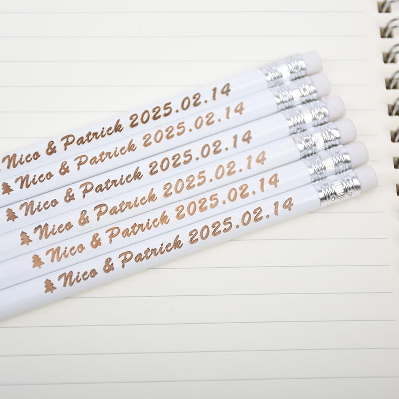 Lápices personalizados de madera blanca, pack x20 miniatura 7