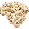 Perlin Holzperlen Holzkugeln Holz Perlen Natur Grossloch 5mm großes loch zum auffädeln Rund Farblos Unbehandeltem zum Basteln Zwischenperlen 12mm 200 Stück #1