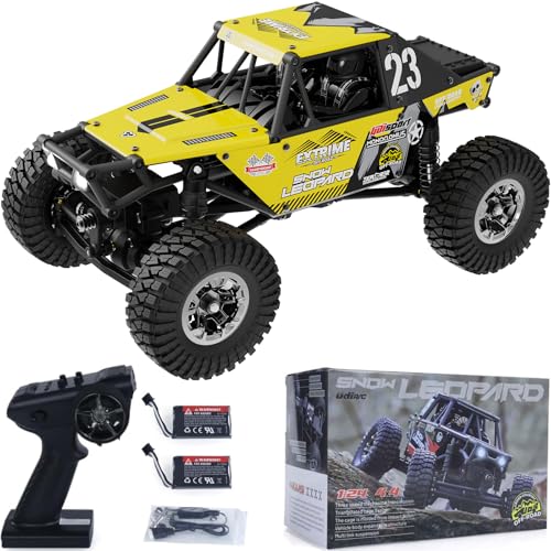 captainrc 1/24 RC Crawler Car UDI RC UCX2405PRO 4wd Mini Climb Racing Brushless Motor 4 Wheel Steering 3 Speed Transmission RTR Toy (Yellow)