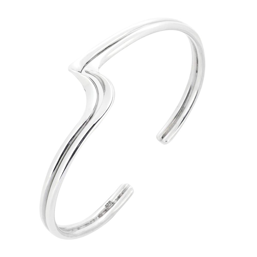Women’s Chic Sterling Silver Bangle Bracelet, Women’s Silver Cuff for ladies girls