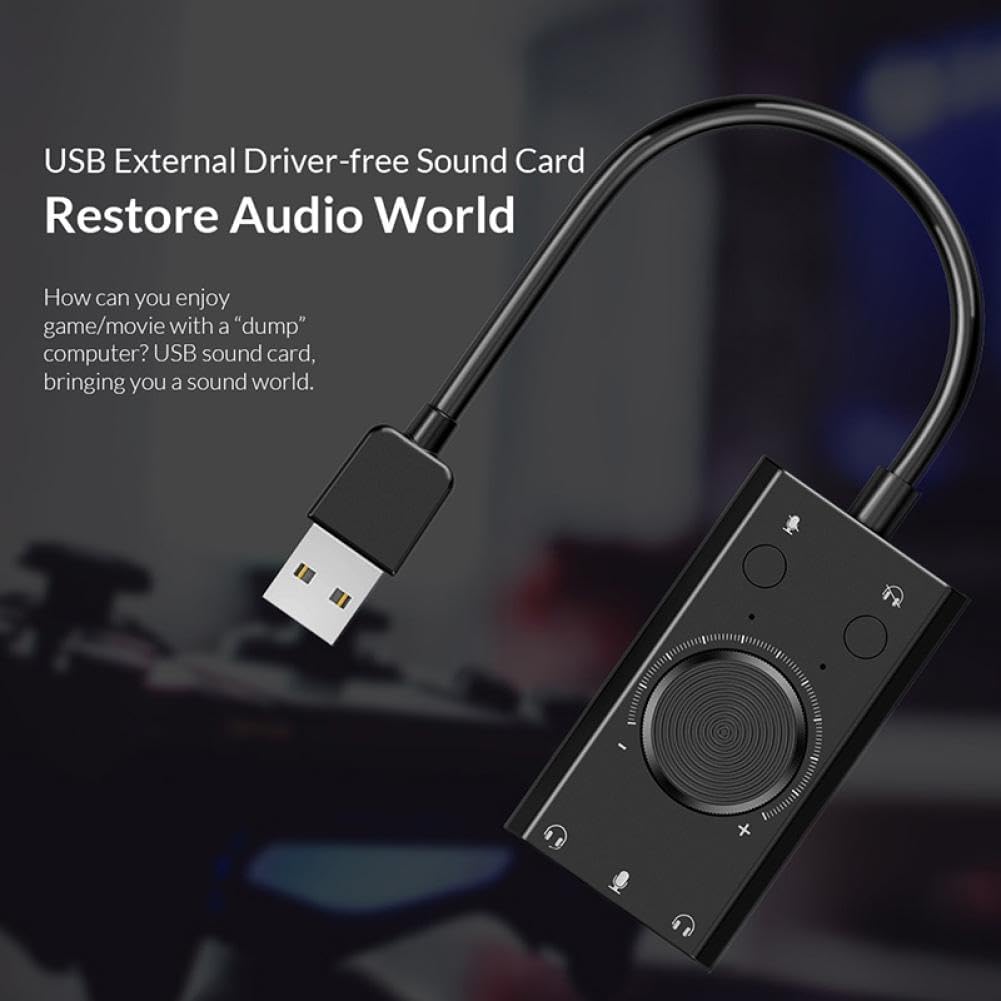 Universal External USB Sound Card for Speaker Microphone Earphone Plug&Play