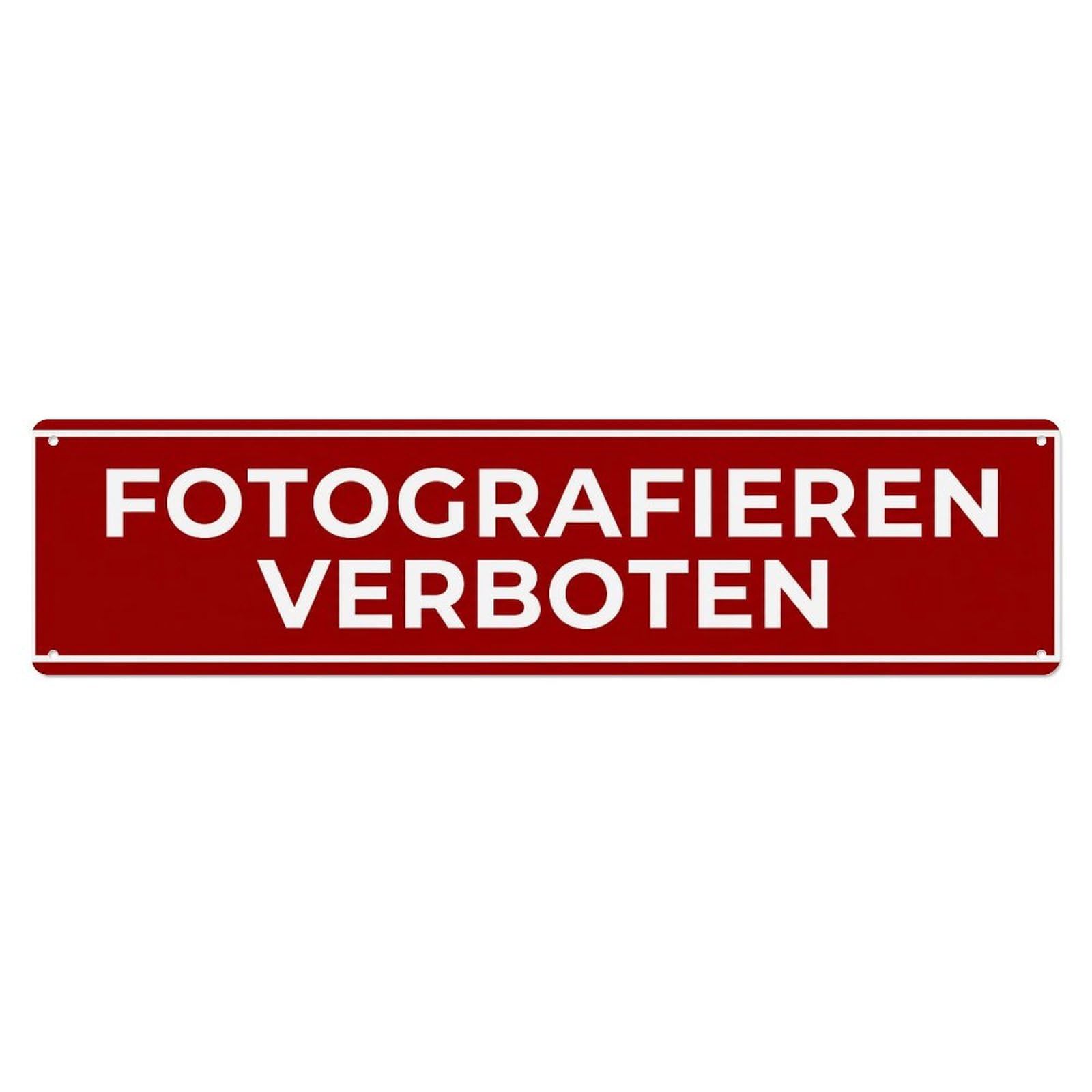 Metal Tin Sign Fotografieren Verboten Cameras Prohibited