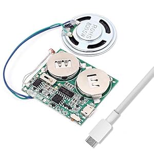 Icstation DIY Light Sensor Sound Module, Micro USB Recordable Sound Chip 8M Memory Speaker Talking Programmable Music Player Box for Birthday Greeting Card Anniversary Present