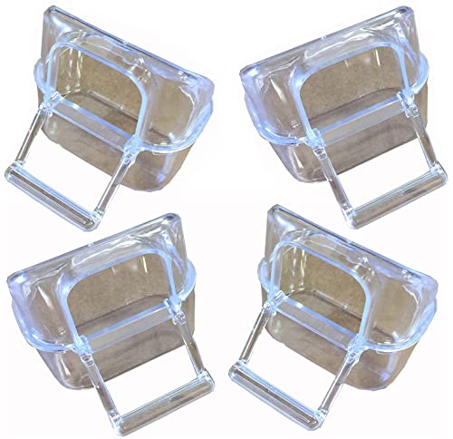Lot of 4 Bird Cage Clear Plastic Seed Water Feeder Hood Cups