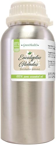 GreenHealth Aceite esencial de eucalipto – 16 fl oz (16.0 fl oz) – 100% puro y natural – Aceite de aromaterapia en botella de aluminio – para