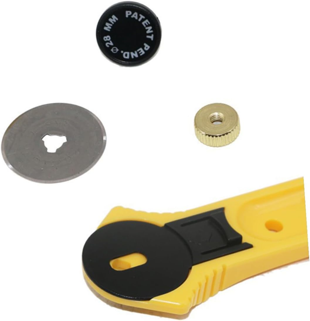 2PCS Rotary Wheel Cutter Manual Tungsten Steel Blades with Ergonomic Soft-grip Handles for Leather Cutting Quilting Sewing Crafts and Industrial Use