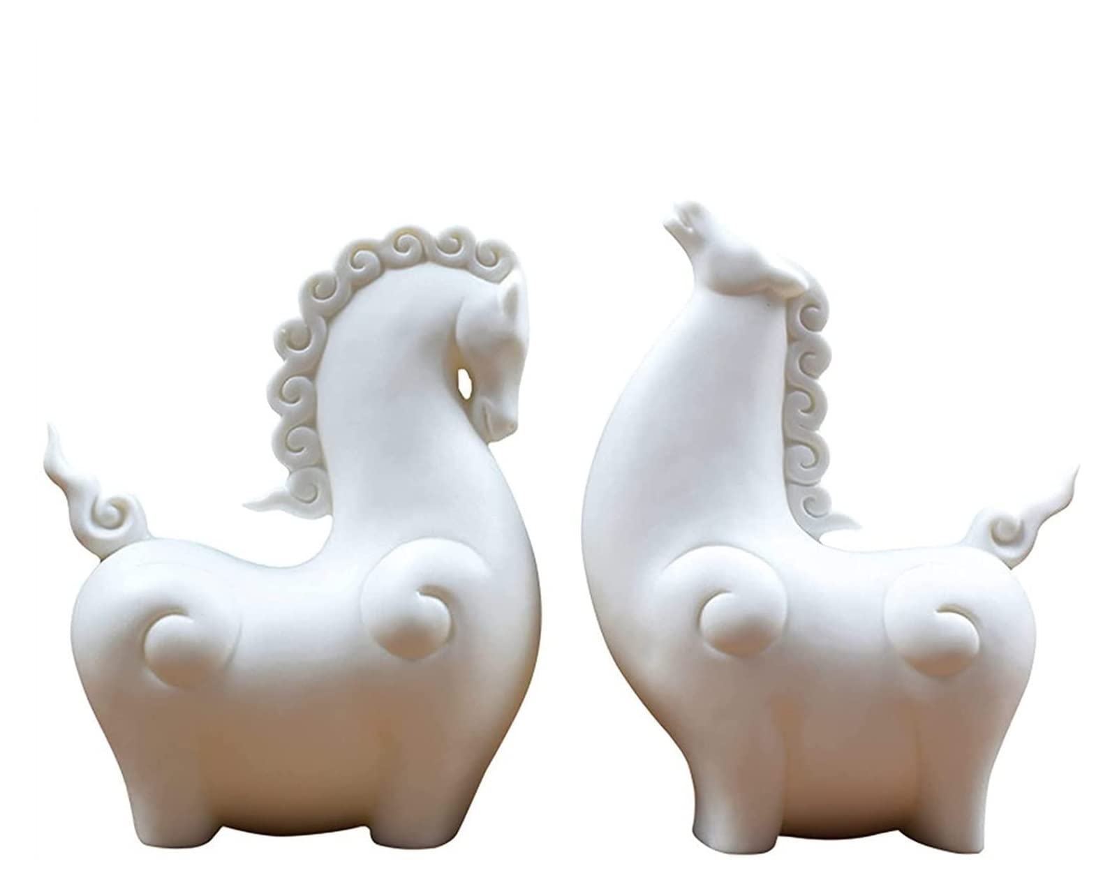 Na biurko biurko biurko biuro dom biuro półka ozdoba statuetka ozdoby rzeźby konia statuetki do dekoracji domu nowoczesne, ceramiczne figurki zwierząt dekoracja domu do salonu, ozdoby dla miłośników