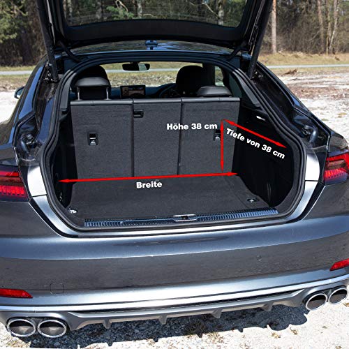 Hundebox Auto Kofferraumschutz Hund mit ladekantenschutz Kofferraum【Mit Tasche】 Kofferraum schutzmatte herausnehmbar - Hunde Autositz Wasserabweisend, hundetransportbox 90x55x38cm Weiß/Schwarz