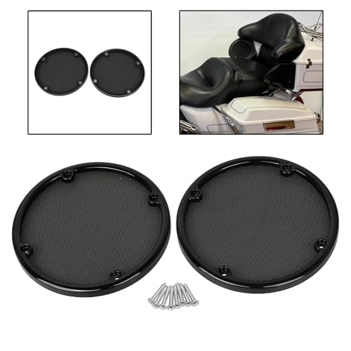 Image of Black Rear Speaker Trim Grills Mesh Covers For Harley Trike Street Glide FLHXXX 2010-2011 Street Glide FLHX 2006-2013 Electra Glide Classic FLHTC 1996-2013