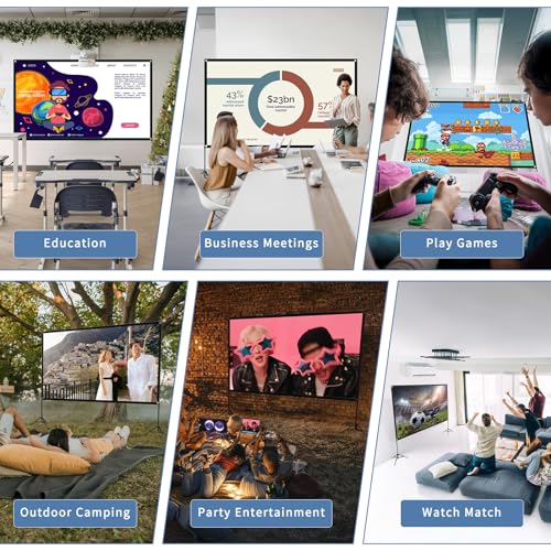 Écran de projection 120 pouces Screenmax avec support et toile pliable 4K HD - 7