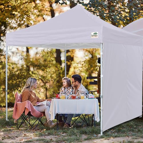 Image of Eurmax USA 10x6.4 Pop Up Canopy SunWall-UV Protection for Tents,Blocks Sunlight&Wind,Water Resistant Side Wall Only,Easy Hook & Loop Installation,Fit for 10FT Straight Leg Shelters&Gazebo,White