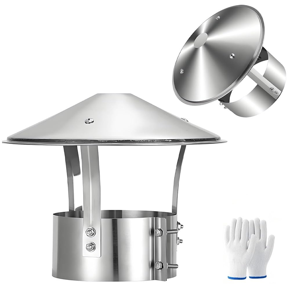 Tapa De Chimenea Para Techo 75 100 170 180 220 315mm Sombrero Para Chimeneas De Acero Inoxidable, Sombrerete Chimenea Cobertura A Prueba De Lluvia(315mm/12.4in)