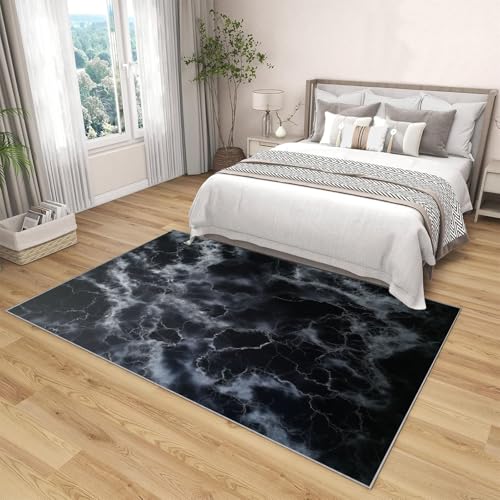 Tapis de salon marbre abstrait doux antidérapant pour chambre
