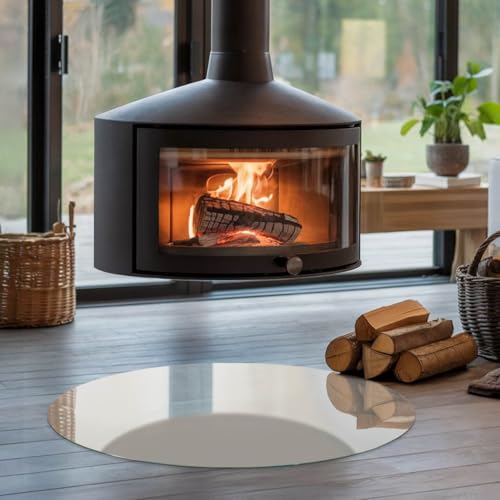 Plaque de sol de cheminée en verre premium finition bords polis 80 cm - 5