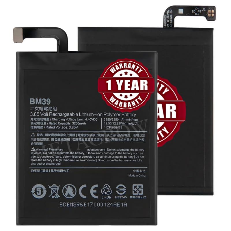 Image of Original BM39 Battery Compatible for Xiaomi Mi 6 (MCE16) - (3350mAh) - 1 Year Warranty JK1