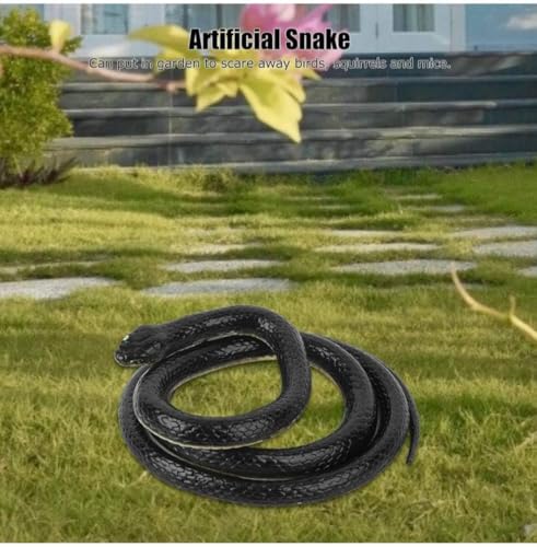 Image of KRySt Brown Lizard and Black Snake Combo Toys | Real Looking Rubber Lizard Toy | Original Look Chipkali Toy | Chipkali and Snake Prank Toys for Kids and Adults (1Pack Snake)
