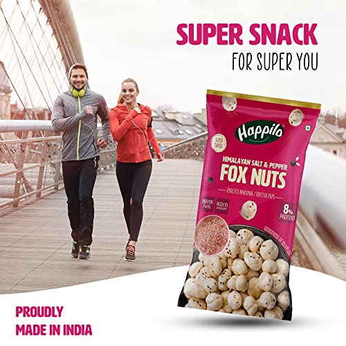 Image of Happilo Premium Super Snack Makhana Himalayan Salt & Pepper 25g, Roasted Foxnut Healthy Snack Low Calorie and Vegan