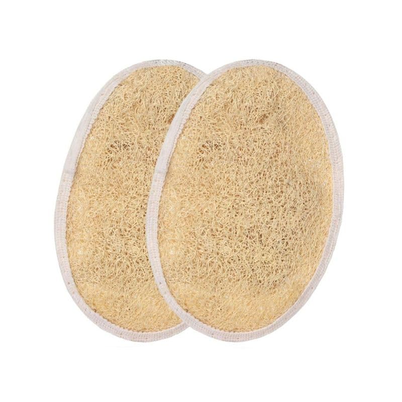 Oval Body Scrubber Natural Loofah Sponge Pads for Bathing Women & Men - 100% Eco-Friendly Biodegradable Dual-Sided Exfoliating Scrubbers with Ribbed Texture for Shower & Bath (Pack of 2)-image-48