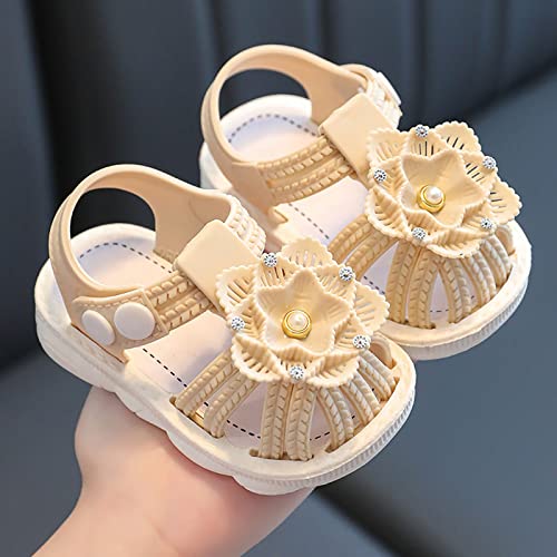 Toddler Baby Girl Shoes Breathable Shoe Dew Toe Shoe Bag Head Sandals Girl Sandals Baby Soft Slides (White, 5.5 Infant)2